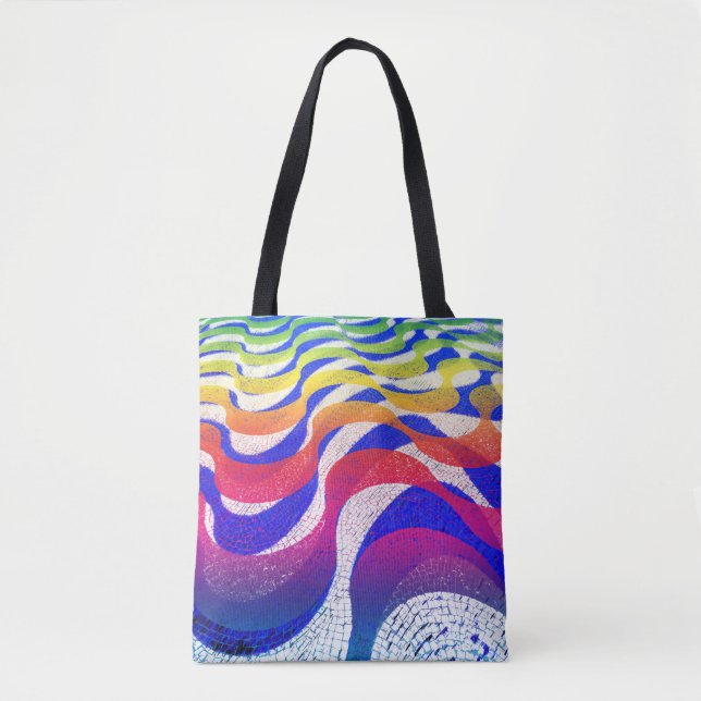 Coloured waves tote bag (Front)