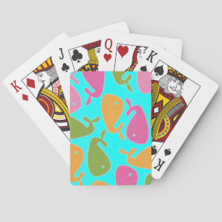 coloured whales playing cards