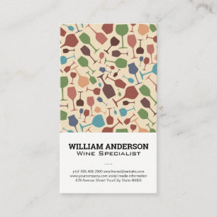 Coloured Wine Glass Pattern Business Card