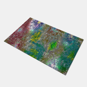 Coloured with grooves and skinned stained paint doormat