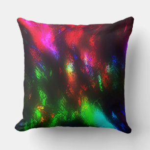 Coloured with roughness overshadowed by black colo throw pillow