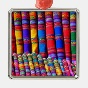 Coloured Woven Cloth Metal Ornament
