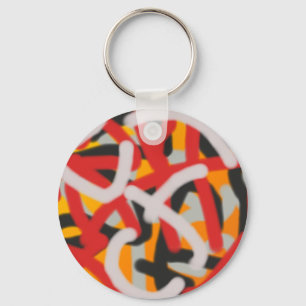 colourful 0748 abstract art keychain