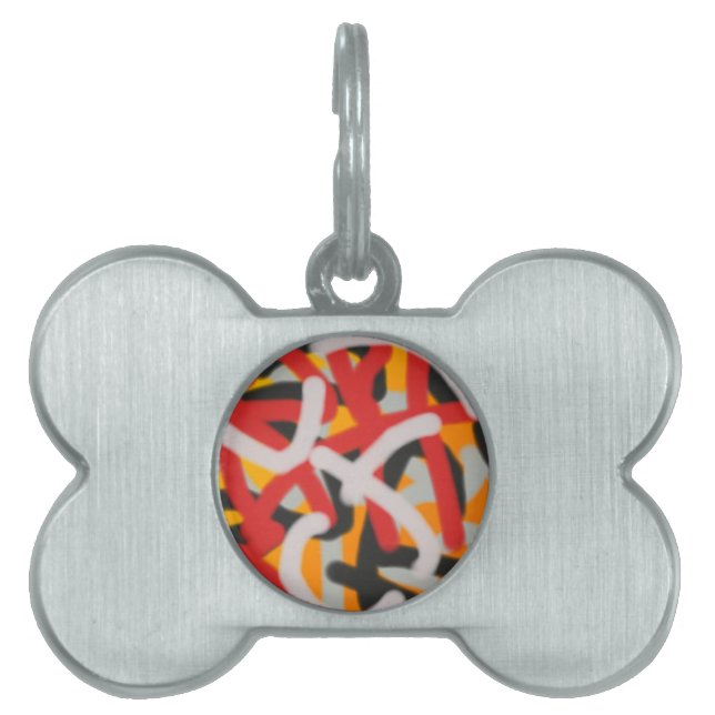 colourful 0748 abstract art pet ID tag (Front)