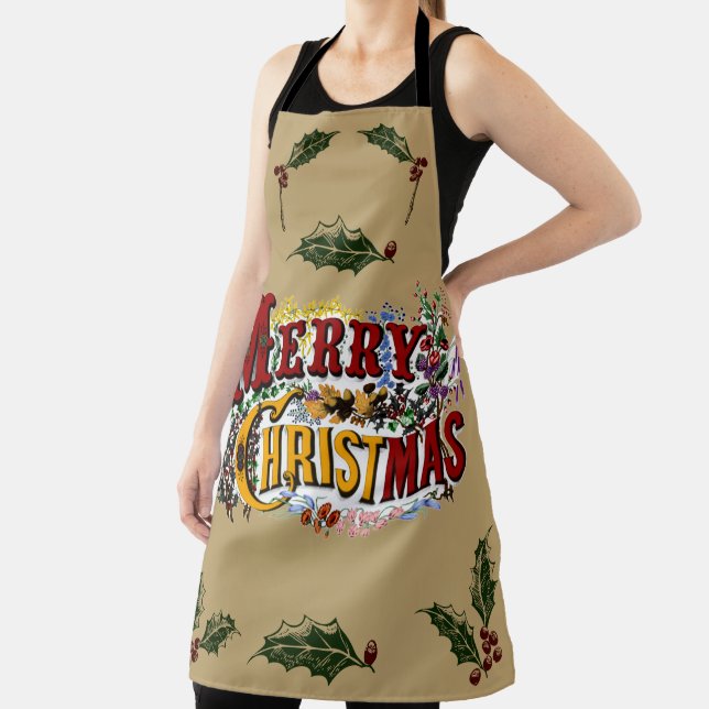 Colourful 1876 Merry Christmas Apron (Insitu)