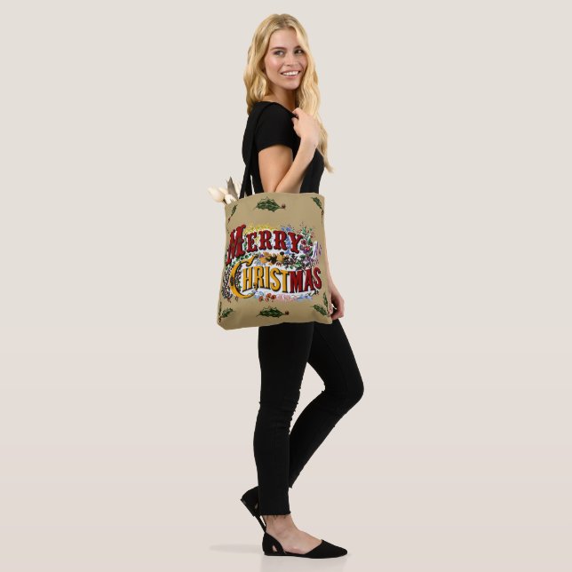 Colourful 1876 Merry Christmas Tote Bag (On Model)