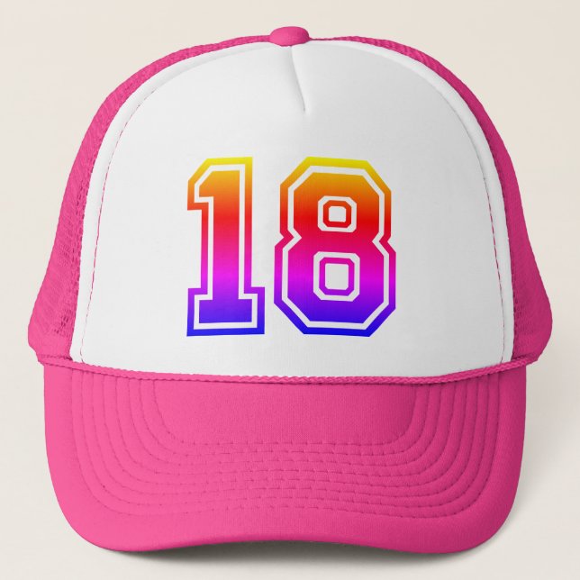 Colourful 18th Birthday Party Trucker Hat (Front)