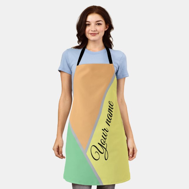Colourful 1970s triangles pattern | Modern Asbtrac Apron (Worn)
