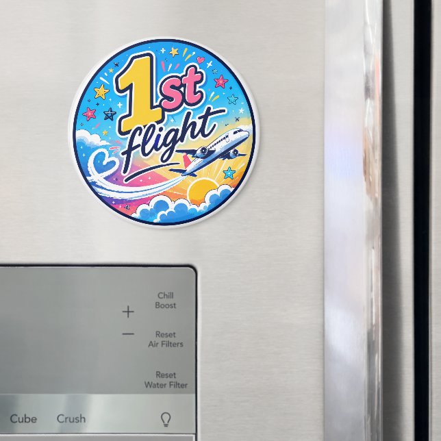 Colourful 1st flight airplane souvenir magnet (In Situ (Fridge))