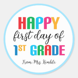 Colourful 1st Grade School Sticker