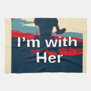 Colourful 2016 I am with her Vote for Hillary USA Kitchen Towel