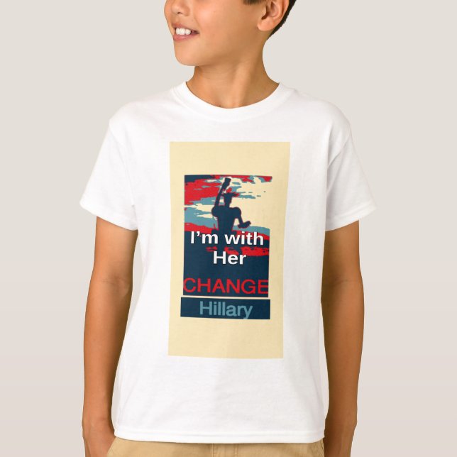 Colourful 2016 I am with her Vote for Hillary USA  T-Shirt (Front)