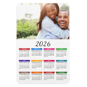 Colourful 2023 Calendar with Your Photo Magnet