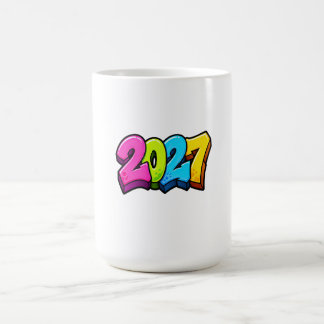 Colourful 2027 numbers coffee mug