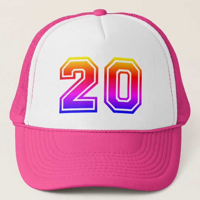 Colourful 20th Birthday Party Trucker Hat (Front)