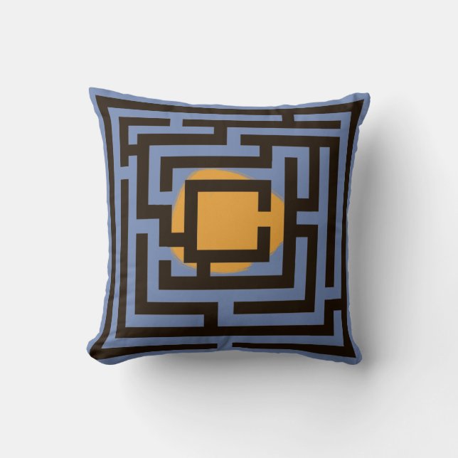 Colourful 2 in 1 Labyrinth Pattern on Custom Colou Throw Pillow (Front)