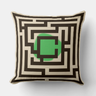 Colourful 2 in 1 Labyrinth Pattern on Custom Colou Throw Pillow