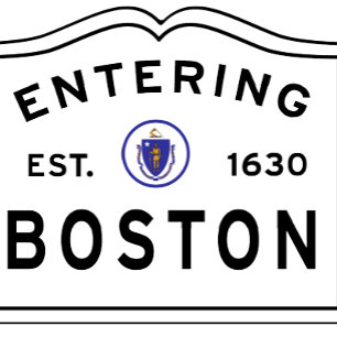Colourful 2 Sided, Entering Boston MA Throw Pillow