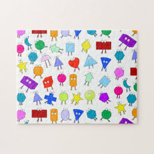 Colourful 2D & 3D Geometric Shapes Pattern for Kid Jigsaw Puzzle