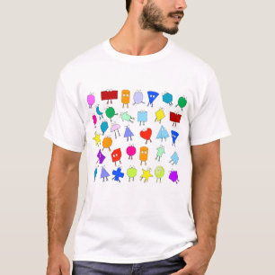 Colourful 2D & 3D Geometric Shapes Pattern T-Shirt