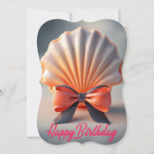 Colourful 3D Birthday Card With Shell And Bow