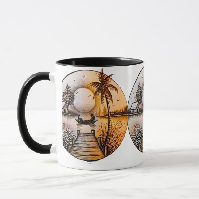 Colourful 3D Digital Art Combo Mug (Left)