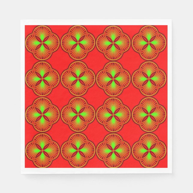 Colourful 3D Digital Design Luncheon Napkins - Per (Front)