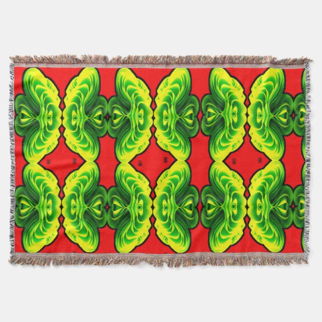 Colourful 3D Digital Design Throw Blanket (Front)