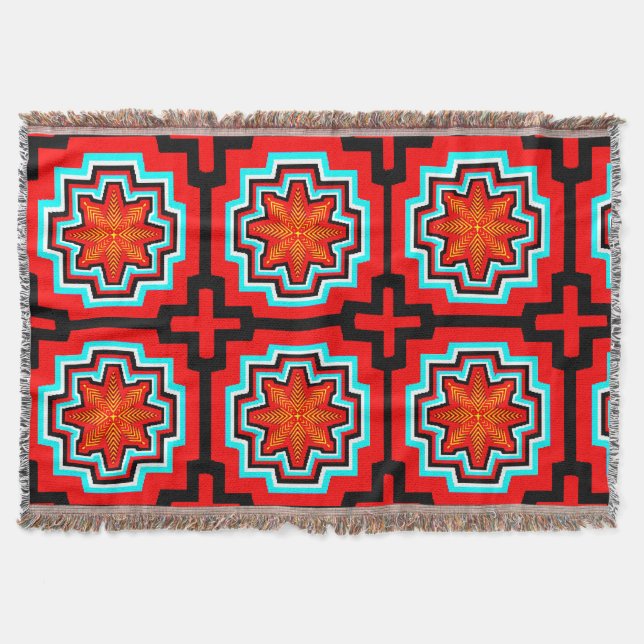 Colourful 3D Digital Design Throw Blanket (Front)