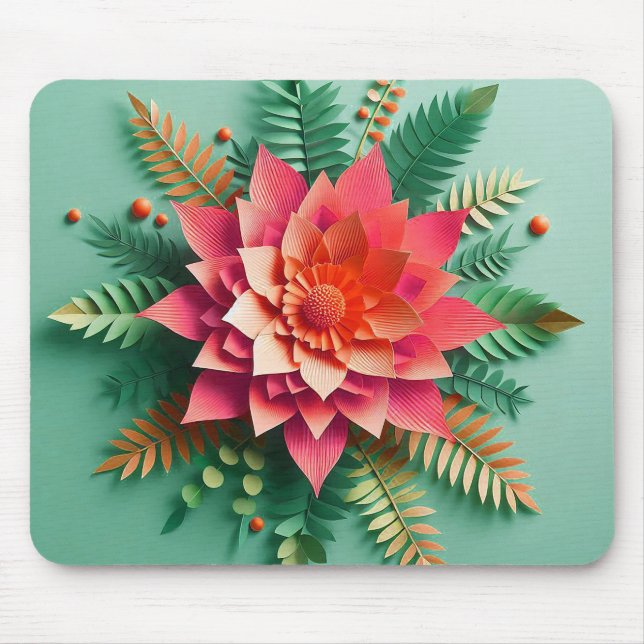Colourful 3d flowers mouse pad (Front)
