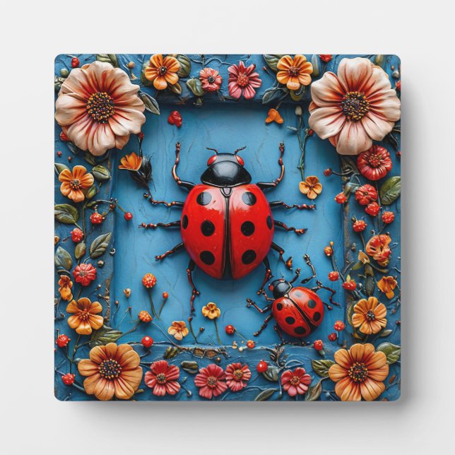 Colourful 3d ladybug plaque (Front)