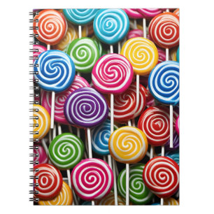 Colourful 3D Lollipops Pattern Notebook