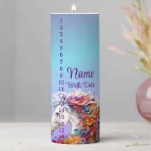 Colourful 3D Print Horse Countdown Birthday Candle