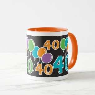 Colourful 40th Birthday Mug