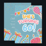 Colourful 60th Birthday Celebration  Invitation<br><div class="desc">Colourful 60th Birthday Celebration Invitation</div>