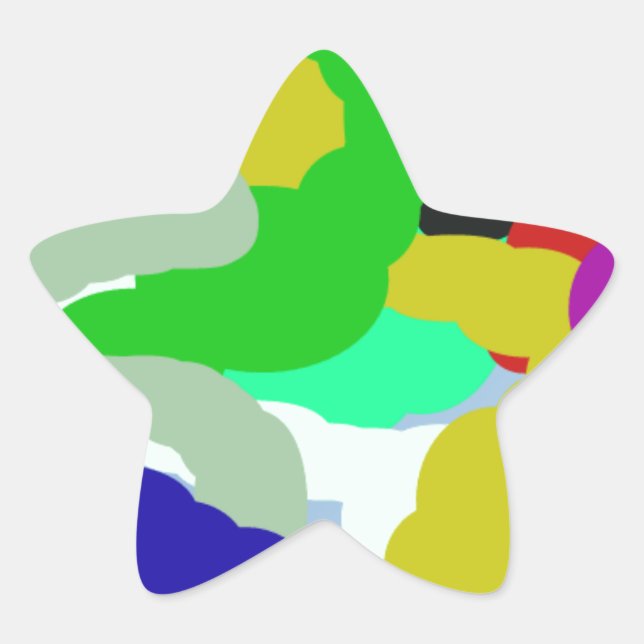 colourful 64329 abstract design star sticker (Front)