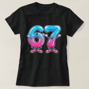 Colourful 67 Drip Cartoon Fantasy Graphic T-Shirt