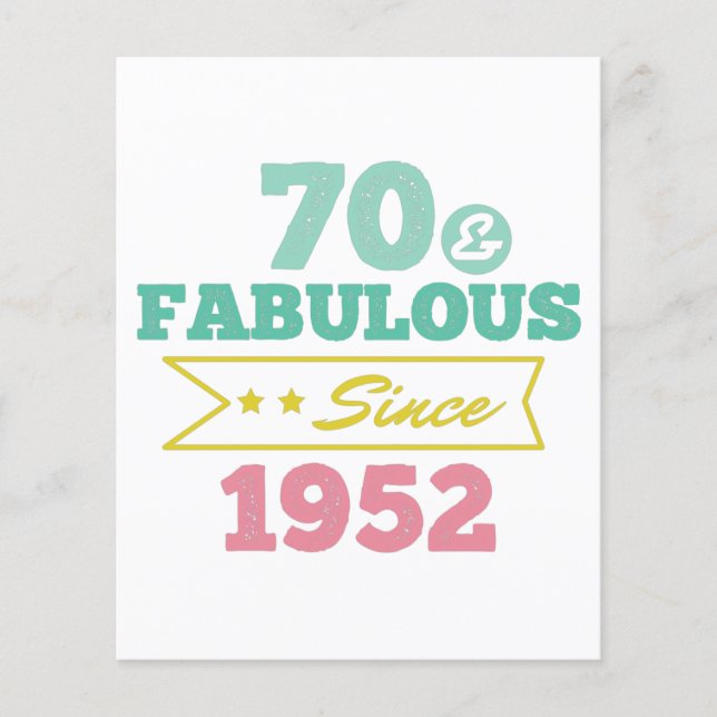 colourful 70 and fabulous since 1952 flyer (Front)