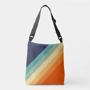 Colourful 70s 80s Retro Striped Stripes Crossbody Bag