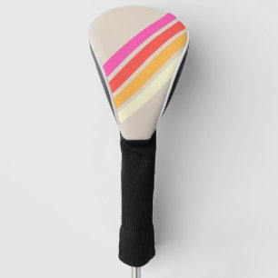 Colourful 70s 80s Retro Striped Stripes Golf Head Cover