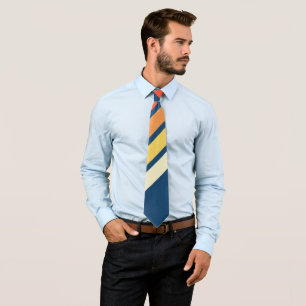 Colourful 70s 80s Retro Striped Stripes Tie