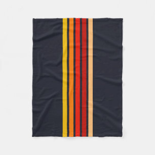 Colourful 70s Retro Striped Stripes Fleece Blanket