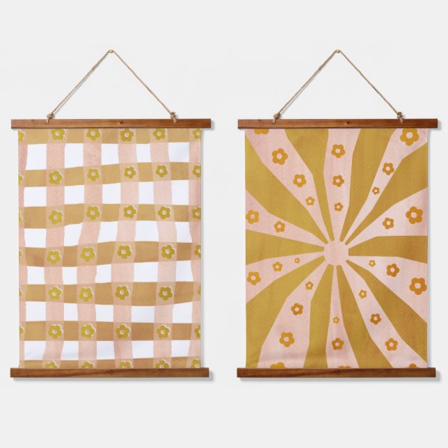 Colourful 70s style hanging tapestry (Double)