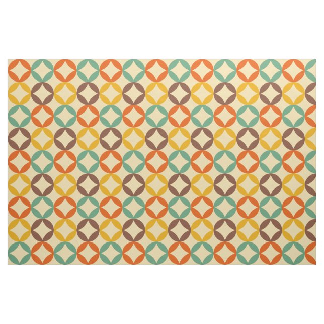 colourful 70s style sapphire pattern fabric (Fat Quarter)