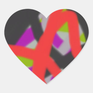 colourful 7564 abstract art heart sticker