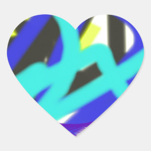 colourful 768 abstract art heart sticker