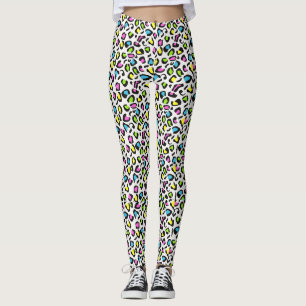 Colourful 80s Cheetah Print Leggings