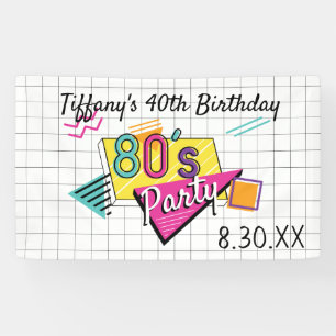 Colourful 80's Party Banner