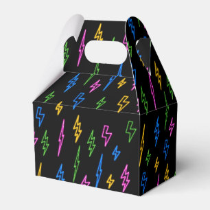 Colourful 80's Retro Neon Lightning Pattern  Favor Box