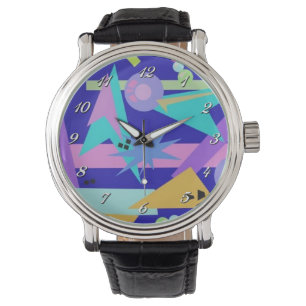 Colourful 80's Retro Pattern Wrist Watch
